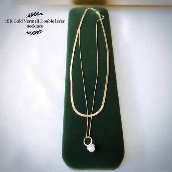 - - 18K Gold Vermeil Double layer Necklace - Picture 2 of 8